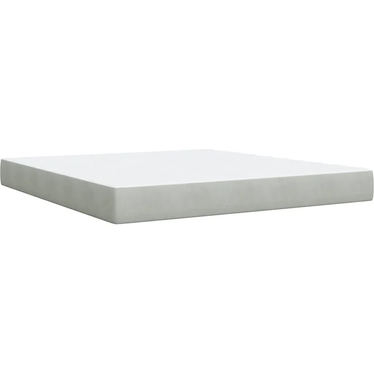 vidaXL Boxspringbett mit Matratze Hellgrau 180x200 cm Samt 3287818 – Bild 7