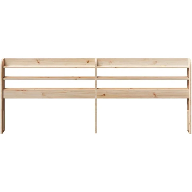 vidaXL Bett Kopfteil mit Ablagen 200 cm Massivholz Kiefer (1-tlg) – Bild 3