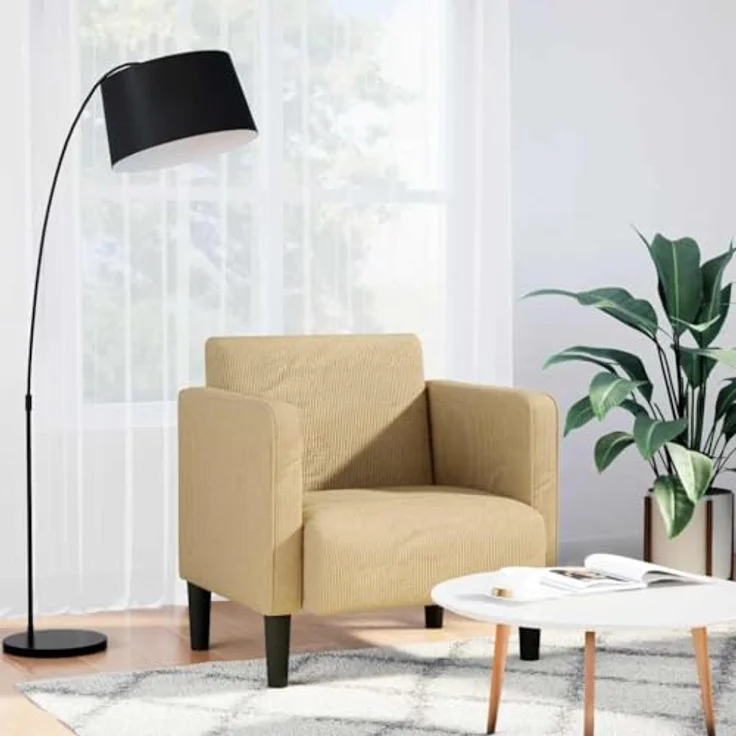 vidaXL Sessel mit Armlehnen Graugrün 54 cm Cordstoff 4100519 – Bild 2