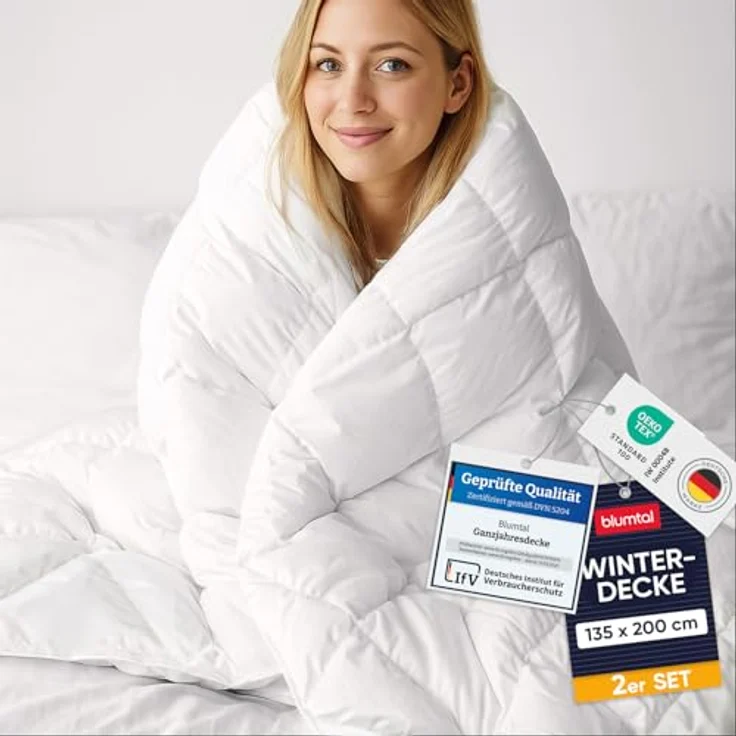 Blumtal Kunstfaserbettdecke zertifizierte Steppbettdecke - Winterdecke, Wärmeklassen: Sommer, 4 Jahreszeiten, Ganzjahresdecke, Winter – Bild 2