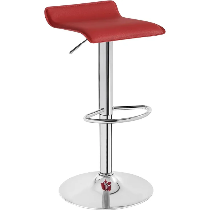 WOLTU BH11bd-1 Design Hocker Barhocker , stufenlose Höhenverstellung , verchromter Stahl , Antirutschgummi , pflegeleichter Kunstleder , gut gepolsterte Sitzfläche , Bordeaux