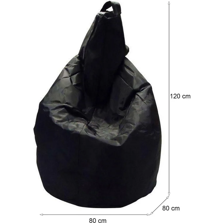 Dmora Pouf Angillina, Mehrzwecksessel, Sitzsack, Hockerhocker, Made in Italy, 80x80 h120 cm, Schwarz – Bild 3