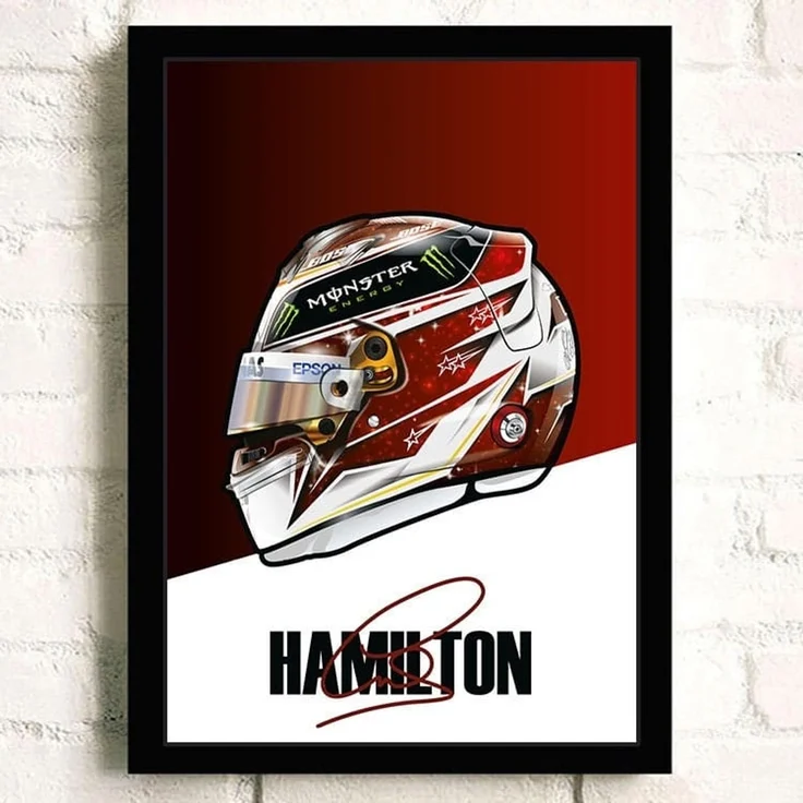 Poster Formel 1 Helm Rennfahrer Name Unterschrift · Deko Print ohne Rahmen - I Schumacher / 40x50 cm – Bild 3