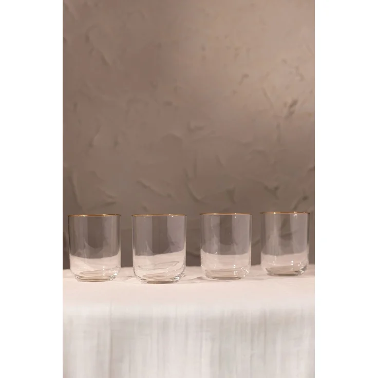 Hermia Concept 'Bliss 350' Gläser-Set (4-teilig), Gold / Transparent, 7,8 x 7,8 x 9,8 cm, 350 ml – Bild 1