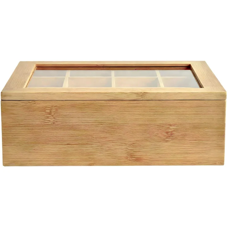 CLP Teebox Laprino Bambus 12 Fächer Deckel mit Sichtfenster und Magnetverschluss,natura – Bild 5