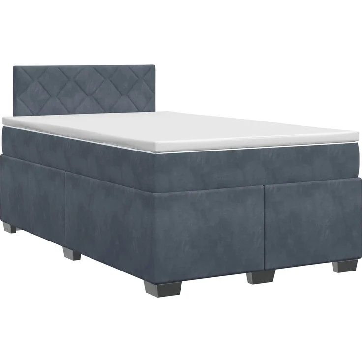 vidaXL Boxspringbett mit Matratze Dunkelgrau 120 x 200 cm Samt 3450699 – Bild 2