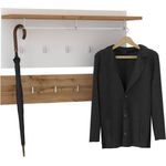 CARO-Möbel Garderobenhalter BILBAO, Wandgarderobe Garderobenpaneel Flurgarderobe Wotan Eiche/Weiß