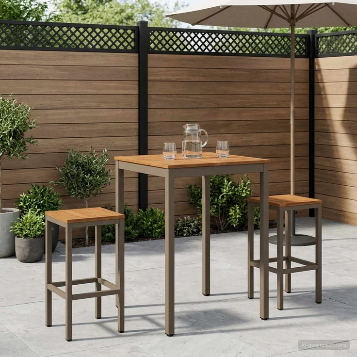 vidaXL Gartenbar-Tisch Natur und Kaffee 70 x 68,5 x 105 cm 901336 – Bild 1