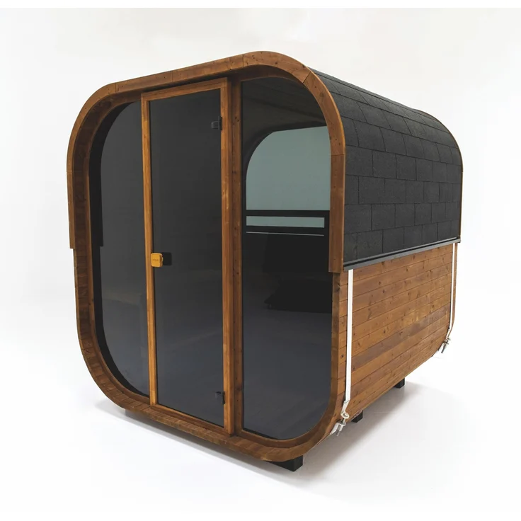 Hekla Cube 160 Außensauna Würfelsauna aus Thermo-Fichte 160 x 235 x 225 cm – Bild 1