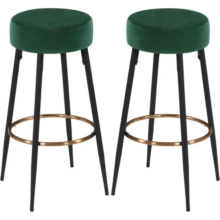 Duhome Barhocker (5168F), Barstühle 2er Set Runde Tresenhocker Samt Bistrohocker mit Fußstütze – Bild 1