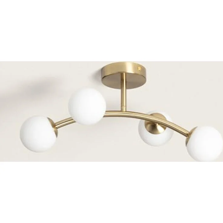 LEDKIA LIGHTING Deckenleuchte Moonlight Brass Ovo, 4-Strahler aus Metall und Glas für Küche, Esszimmer, Schlafzimmer, gold – Bild 2