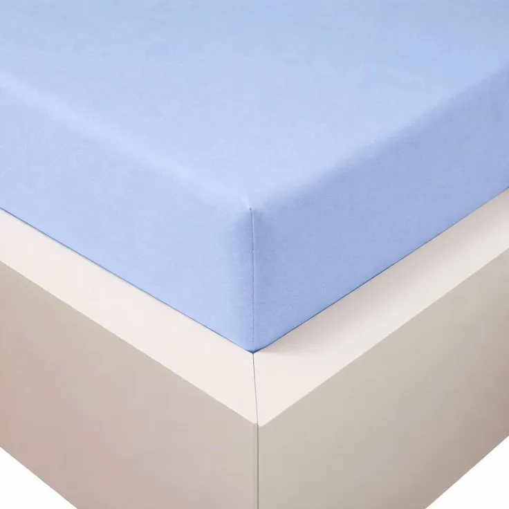 Traumschloss Premium Plus Edel-Jersey Spannbettlaken mittelblau 140-160x200-220