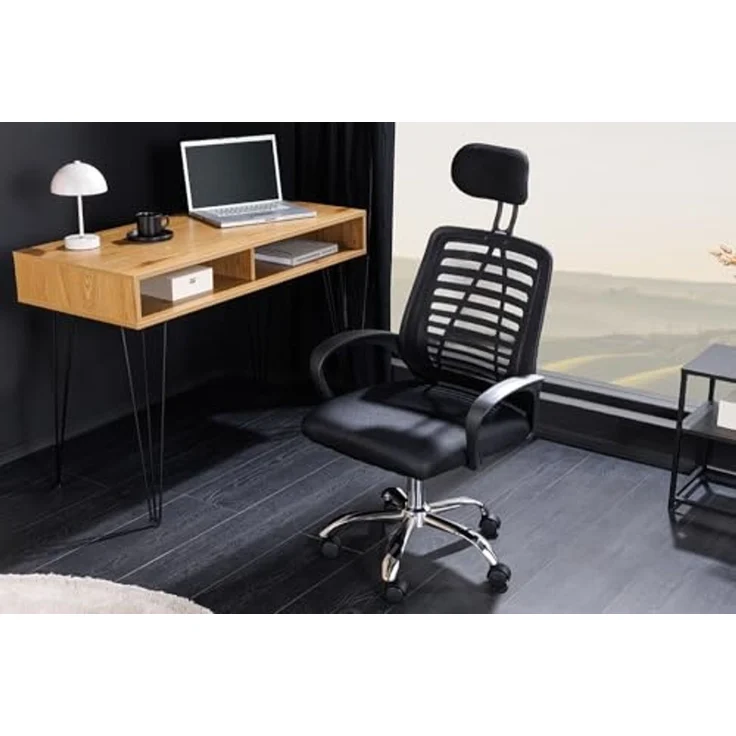 riess-ambiente Bürostuhl YOGA schwarz - höhenverstellbar, drehbar, ergonomisch, mit Armlehne (Einzelartikel, 1 St), verstellbarer Bürostuhl mit Rollen - ideal für Arbeitszimmer und Büro – Bild 4