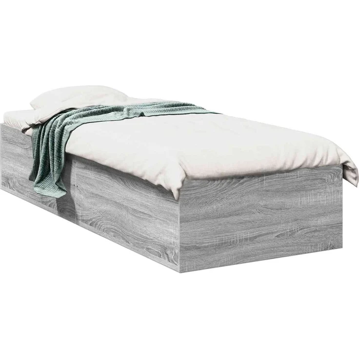 vidaXL Bodenbettgestell Grau Sonoma 80 x 200 cm Holzwerkstoff 3429545 – Bild 2