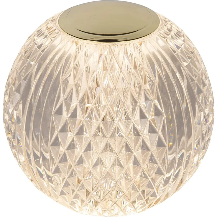 LUCIDE CINTRA - wiederaufladbare Tischlampe - Akku/Batterie - Ø 11 cm - LED 3 StepDim - 1x2W 3000K - Transparent