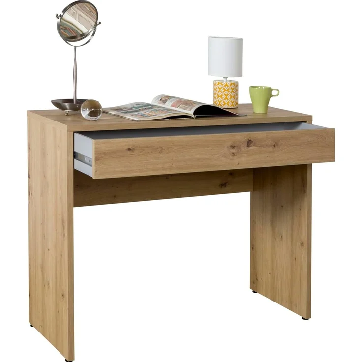 Composad | Schreibtisch der Linie Espresso mit 1 Schublade, eleganter und moderner Bürotisch, für PC, Konsoleneingang, (B x H x T) 100 x 81,4 x 40,5 cm, Farbe Eiche Honig, Made in Italy – Bild 5