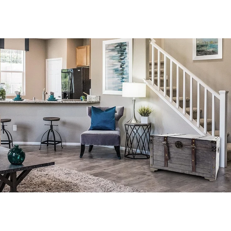 Kobolo Truhe Kiste KUBA aus Holz grau 80x45x50 cm – Bild 2