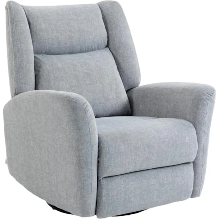 HOMCOM Relaxsessel Ruhesessel mit Schaukel- und Liegefunktion, breitem Sitz (TV Sessel, 1-St, 360° Drehbarer Liegesessel), für Wohnzimmer, Schlafzimmer, Heimkino, Hellgrau – Bild 1