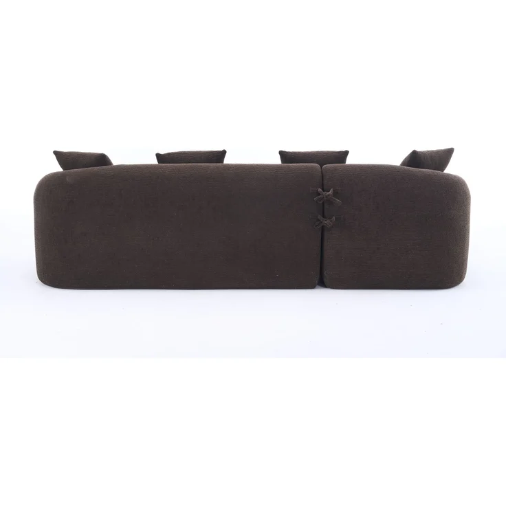 3-Sitzer Ecksofa, B 243 x T 150 x H 67 cm, Chenille in Braun, modular – Bild 6