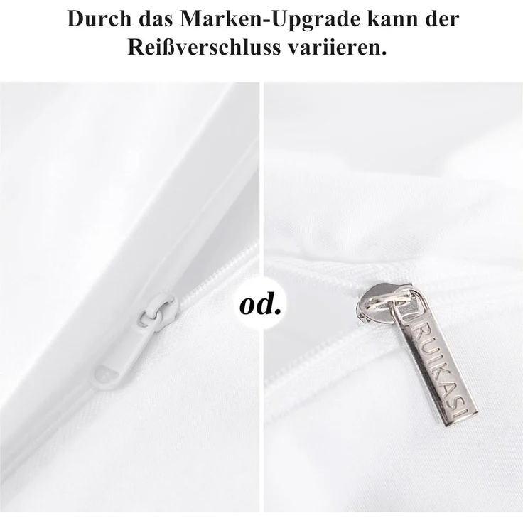 2er Set Kissenbezug 40x80 Weiß Mikrofaser Reißverschluss – Bild 6