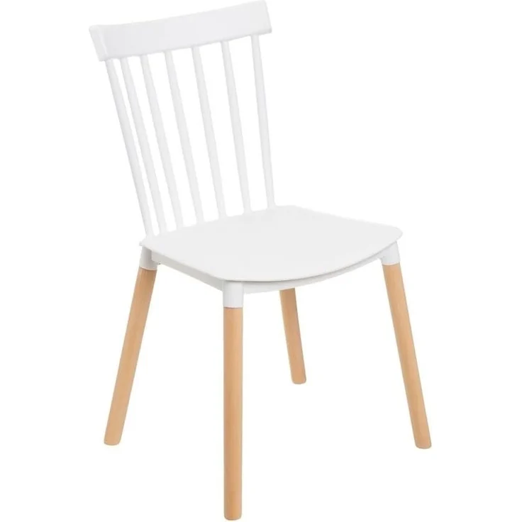 Set mit 4 Stühlen aus PP und Holz in Weiß und Natur – Bild 1