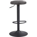 Wohnling Barhocker Grau Wildlederoptik Hocker ohne Lehne 58 - 79 cm | Küchenhocker Stoff / Metall 100kg | Des