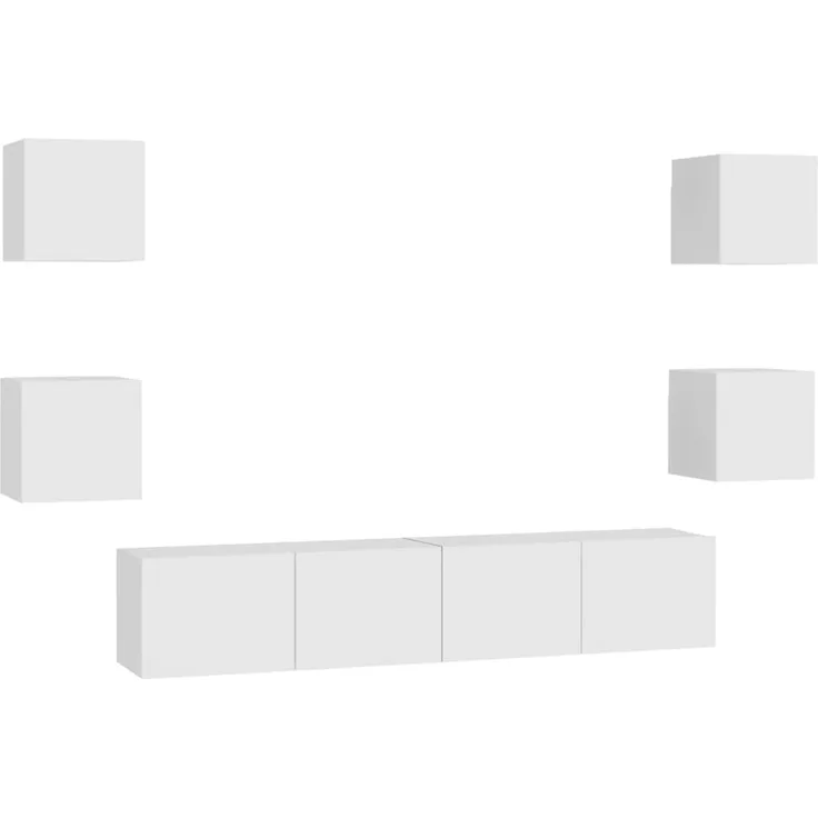 vidaXL 6-tlg. TV-Schrank-Set Weiß Spanplatte [3078662]