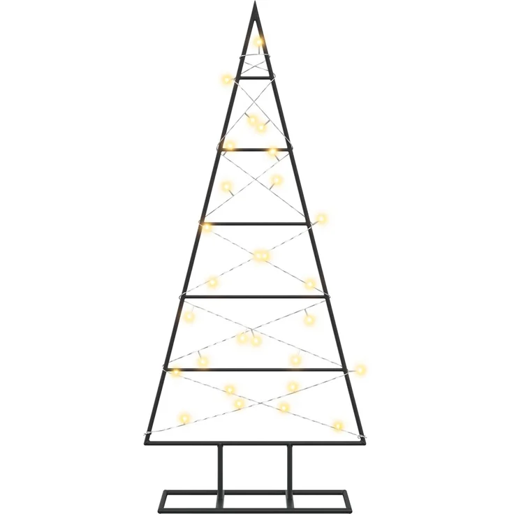 vidaXL Metall Weihnachtsbaum KUOPIO 90 cm Warmes Weiß Stahl Schwarz 42054047 – Bild 4
