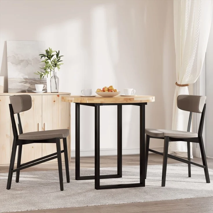 vidaXL Tischplatte Rund Ø80x4 cm Massivholz Akazie 4008692 – Bild 3