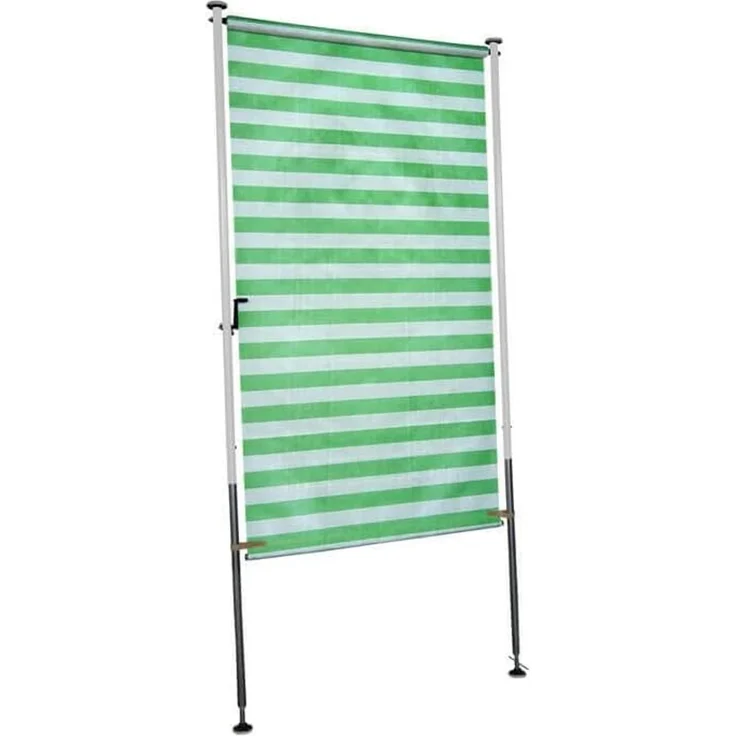 Angerer Freizeitmöbel GmbH Balkonsichtschutz Standard - Senkrechtmarkise für Sicht- und Sonnenschutz - Montage ohne Bohren und Dübeln - ideale Balkonmarkise für Mietwohnungen (Grün-Weiß, 150 cm) – Bild 1