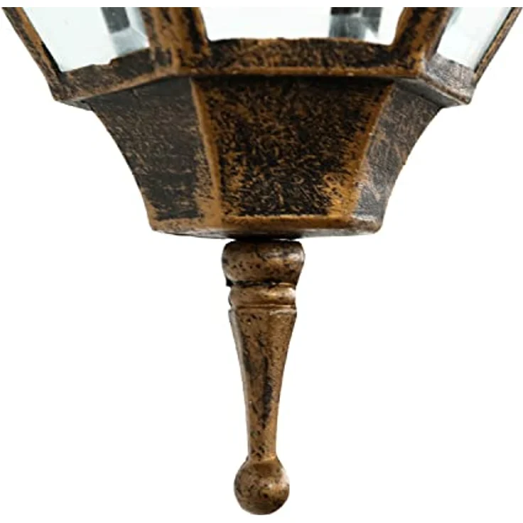 Licht-Erlebnisse Außen-Wandleuchte LYON, ohne Leuchtmittel, Außenleuchte Wand IP44 Kupfer E27 Glas Aluminium Rustikal Außenlampe – Bild 8