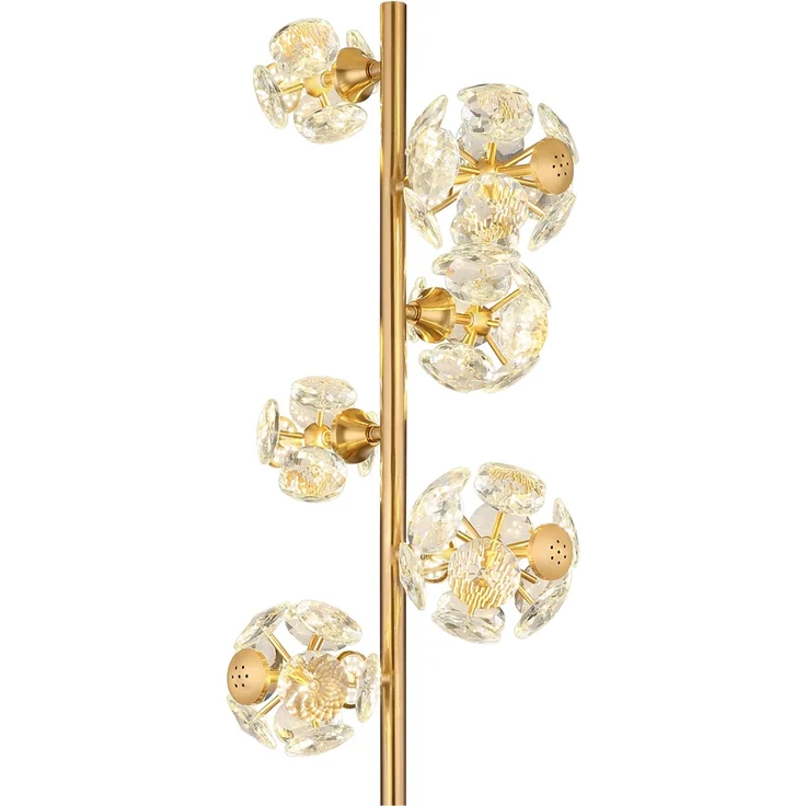 LED Stehleuchte VIRINA Gold mit fünf Kugeln aus K9 Kristallen, Höhe 155cm – Bild 6