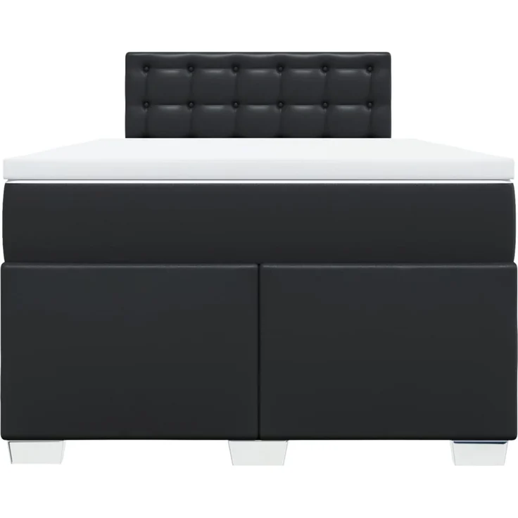 vidaXL Boxspringbett mit Matratze Schwarz 120x200 cm Kunstleder 3288416 – Bild 6