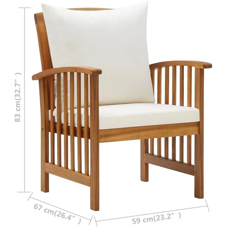vidaXL 5-tlg. Garten-Lounge-Set mit Auflagen Massivholz Akazie 3057977 – Bild 2