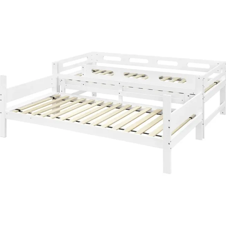 Etagenbett mit 2 Schlafgelegenheiten und Lattenrost, 90x200 cm, Kinderbett mit Rausfallschutz, umbaufähig zu 2 Einzelbetten, Holz – Bild 9