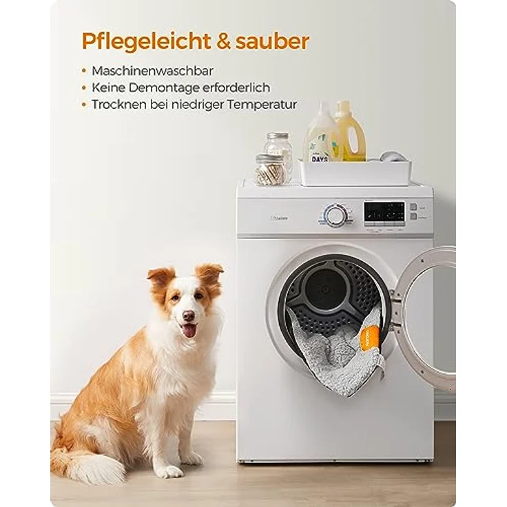 Feandrea Hundedecke, Haustier Decke, für Hunde, Katzen, 90x65 cm, L, maschinenwaschbar, trocknergeeignet, rutschfest, hellgrau PPB002G01 – Bild 7