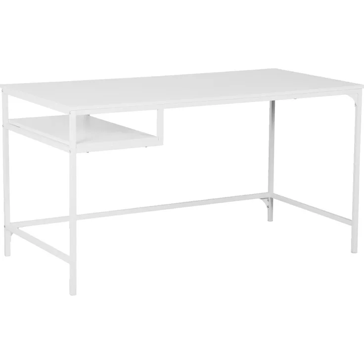 Carryhome 'CÄSAR' Schreibtisch Melamin weiß, MDF Metall weiß, 140 x 75 x 70 cm, inklusive Ablagefach