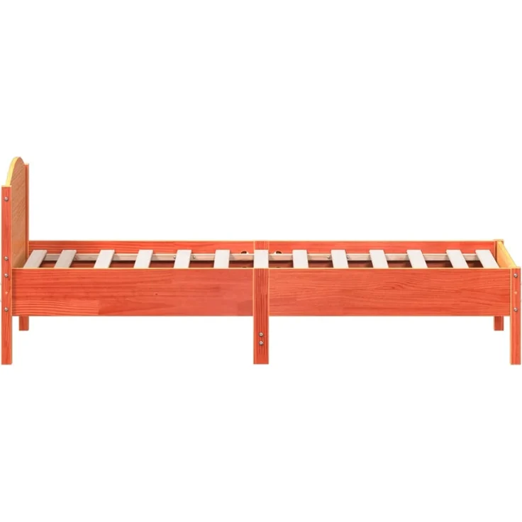 Einzelbetten, Betten für Erwachsene, Massivholzbett ohne Matratze Wachsbraun 90x190 cm Kiefernholz de4256 – Bild 5