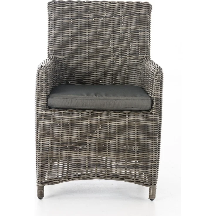 CLP Polyrattan Gartenstuhl Fontana 5mm,grau-meliert anthrazit – Bild 4