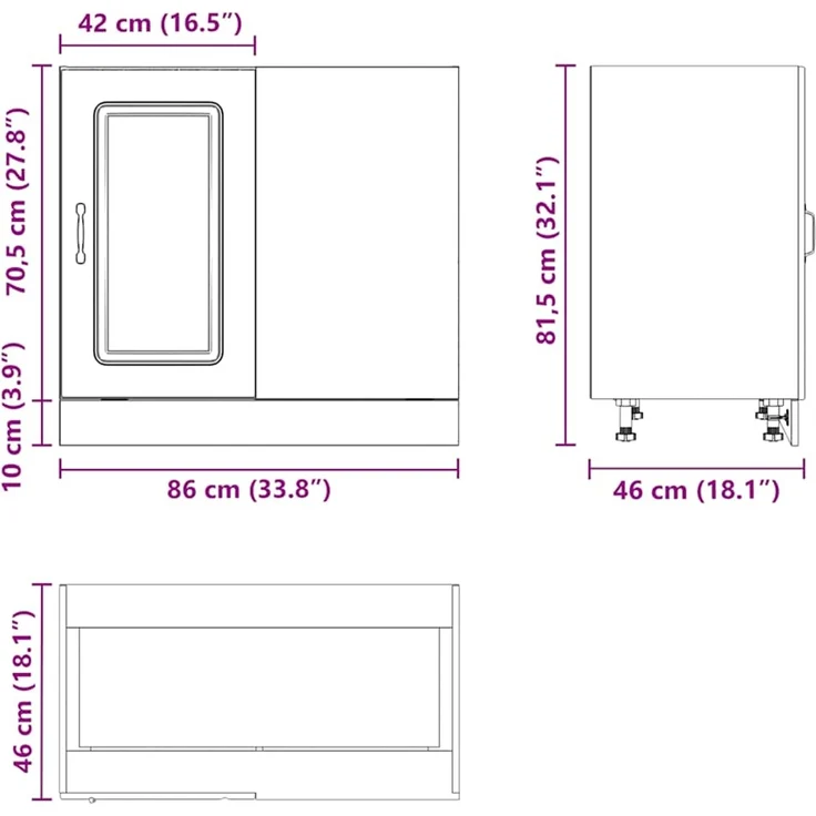 vidaXL Küchenunterschrank Kalmar Artisan-Eiche Holzwerkstoff 854327 – Bild 12