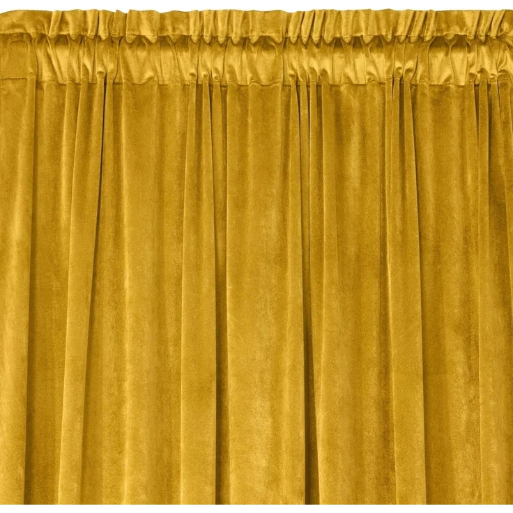 Samtvorhang Velours Vorhänge zum Wohnzimmer Prachtvoll Elegant gelb 140x270 cm Kräuselband – Bild 2
