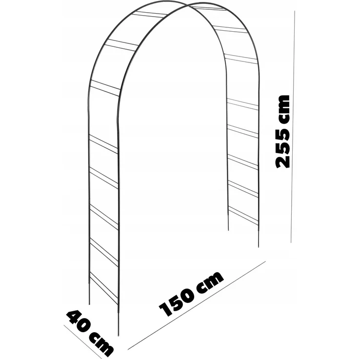 KADAX Gartenbogen-Pergola, Metall, für Blumen, Rosen, 255 cm – Bild 2
