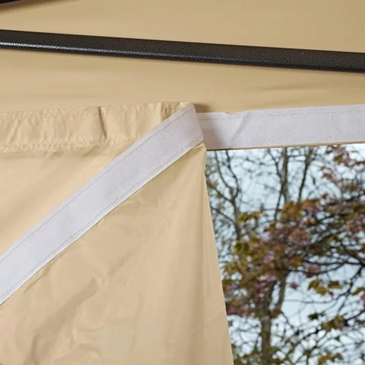 All Seasons Gazebos 3x3 m vollständig wasserdichtes Faltpavillon mit 4 Seitenteilen - Beige – Bild 5
