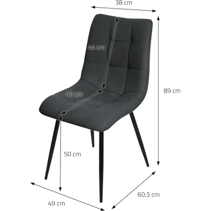 ML-DESIGN Stuhl Esszimmerstühle mit Rückenlehne moderne Design Lounge Küchenstühle (6 St), Polsterstuhl Esstischstühle 6er Set Küchenstuhl Polyester bis 120kg – Bild 4