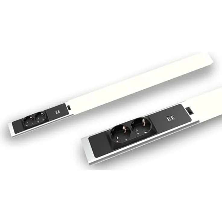 BOLD LED Küchen-Unterbauleuchte (Unterschrank-Leuchte) mit 2 Steckdosen und 2 USB-A Anschlüsse (1500 Lumen | 18 W | 4000k Neutralweiß | IP20 | 80 cm Länge), Silber – Bild 1