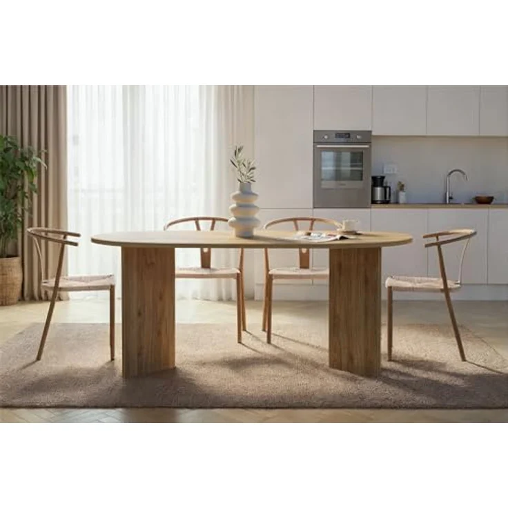 Skye Decor Esstisch Sablin (1-St, 1 Tisch), modernes Design, stabile 180 x 90, Oval Tischplatte – Bild 5