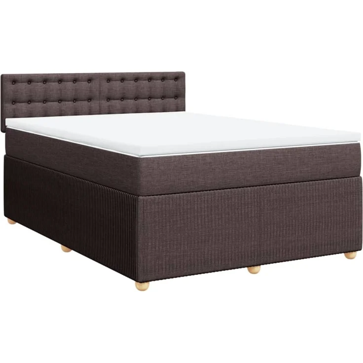 vidaXL Boxspringbett mit Matratze Dunkelbraun 140x190 cm Stoff 3287468 – Bild 2