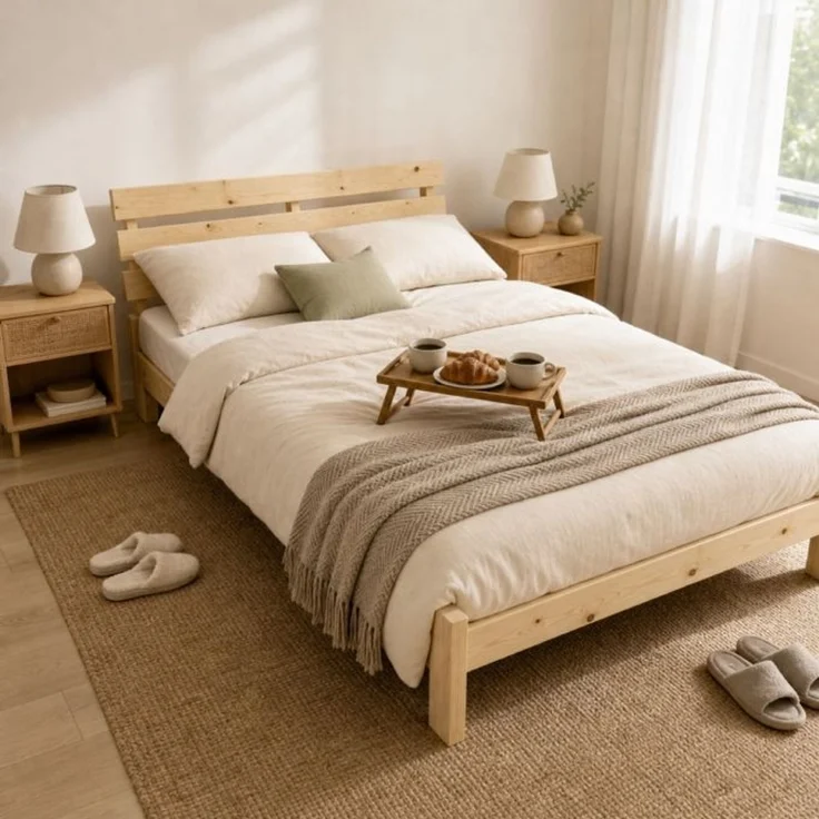 Relaxdays Bett Massivholz 120x200 cm – Bild 3