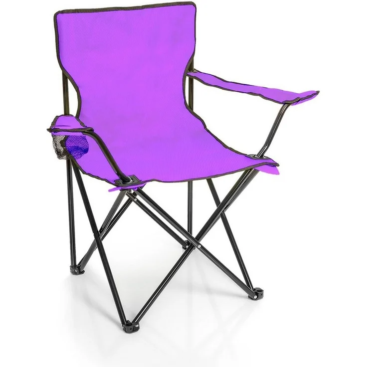 BigDean Campingstuhl Faltstuhl Campingstuhl Anglerstuhl Getränkehalter Klappstuhl (Packung, 1 St), Lila, Violett, Klappbar, Getränkehalter, Tragetasche – Bild 1