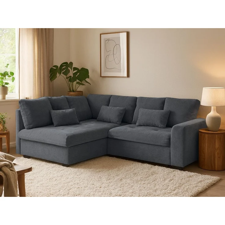 Beautysofa Ecksofa RAMO mit Schlaffunktion 160x200 cm, im Set mit Topper – Bild 1
